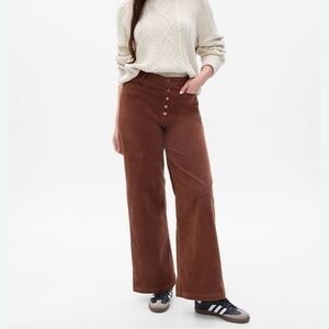GAP‎ Women’s High-Rise Sable Brown Wide Leg Corduroy Stride Pants Size 26